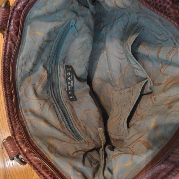 RAMPAGE Snake Skin Print Tote Bag Purse Handbag Snakeskin Print Auburn - Picture 7 of 8
